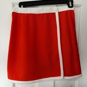 Urban Outfitters Orange and White Button Skirt